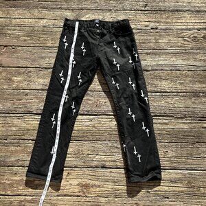 Black Limited Edition Gap White Crucifix Y2K Streetwear Jeans